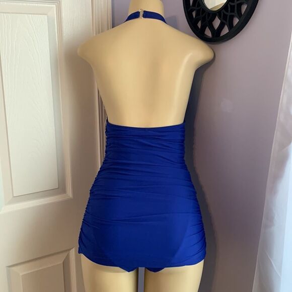 Spiegel Swim Dress Skirt Swimsuit 4 Rare Vintage NEW Royal Blue - Picture 6 of 12
